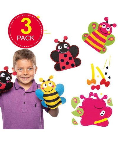 AT618 Bug Hand Puppet Sewing Kits - Pack of 3 Story Telling Introduction to Sewing for Kids Great for Art Parties Schools and...