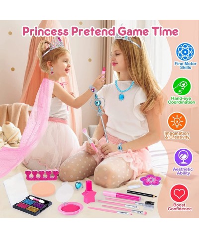 Princess Dress Up Pretend Play Princess Jewelry Toy Princess Accessories Real Makeup Toys for Kids Makeup Kit for Girls Toys ...