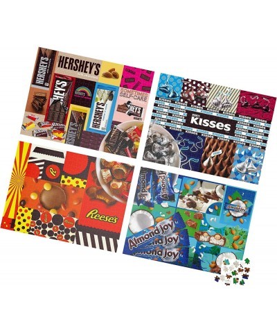 Hershey's 4 Puzzle Multipack 500 Pieces Combine to Form Mega Puzzle: Reese’s Hershey’s Kisses Almond Joy for Kids and Adults ...