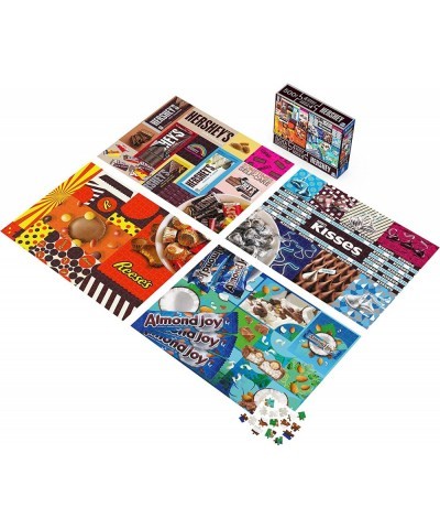 Hershey's 4 Puzzle Multipack 500 Pieces Combine to Form Mega Puzzle: Reese’s Hershey’s Kisses Almond Joy for Kids and Adults ...