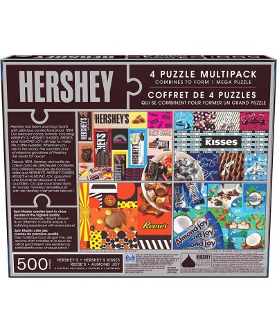 Hershey's 4 Puzzle Multipack 500 Pieces Combine to Form Mega Puzzle: Reese’s Hershey’s Kisses Almond Joy for Kids and Adults ...