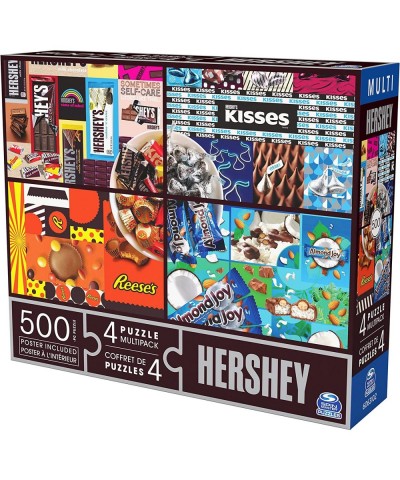 Hershey's 4 Puzzle Multipack 500 Pieces Combine to Form Mega Puzzle: Reese’s Hershey’s Kisses Almond Joy for Kids and Adults ...