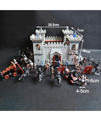 Medieval Castle Toy Castles Knights Soldiers Model Kit Knight Figures Playset Fort Building Kit DIY Assembled Castle Model Se...