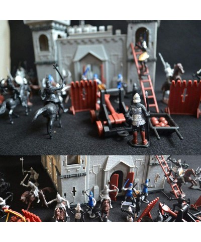 Medieval Castle Toy Castles Knights Soldiers Model Kit Knight Figures Playset Fort Building Kit DIY Assembled Castle Model Se...