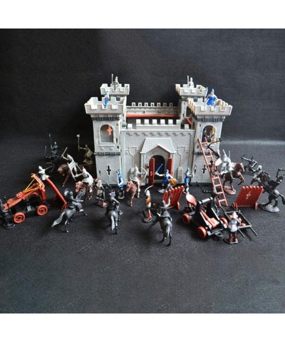 Medieval Castle Toy Castles Knights Soldiers Model Kit Knight Figures Playset Fort Building Kit DIY Assembled Castle Model Se...