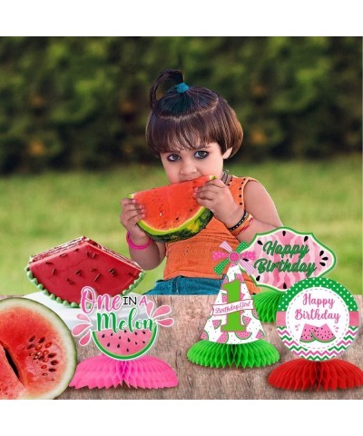 Watermelon Party Decorations One in a Melon Party Decorations Watermelon Honeycomb Centerpieces Watermelon 1st Birthday Decor...