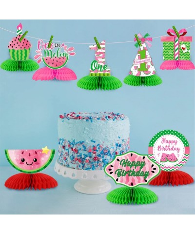 Watermelon Party Decorations One in a Melon Party Decorations Watermelon Honeycomb Centerpieces Watermelon 1st Birthday Decor...