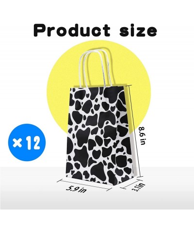 Cute Cow Goodies Bags Farm Animal Paper Gifts Bags with handle 12 Pack Party Favors For Girls Kids Goodies Bags for Girls Boy...