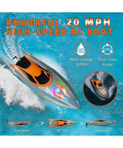 RC Boat Remote Control Boat for Adults & Kids - High Speed 20km/h Remote Boat Pool Toy 2.4Ghz Fast Racing Boats for Lakes 2 R...