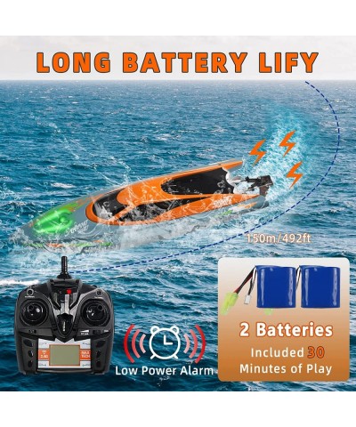 RC Boat Remote Control Boat for Adults & Kids - High Speed 20km/h Remote Boat Pool Toy 2.4Ghz Fast Racing Boats for Lakes 2 R...