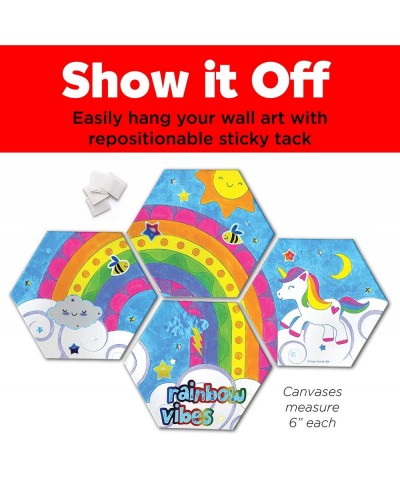 Rainbow Vibes Wall Art Craft Kit - Paint and Decorate Your Own Unicorn Canvas Art Unicorn Painting Kit for Kids Arts and Craf...