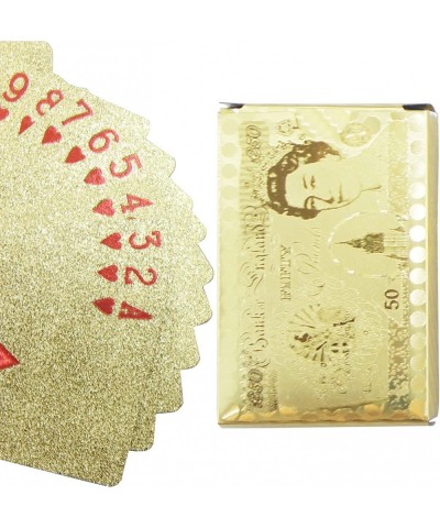 Deck of Gold Playing Cards Waterproof Plastic Poker Cards for Family Game Party Gifts (Gold- Pound) $15.45 Card Games