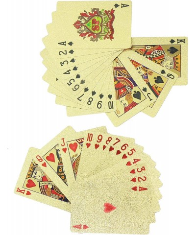 Deck of Gold Playing Cards Waterproof Plastic Poker Cards for Family Game Party Gifts (Gold- Pound) $15.45 Card Games