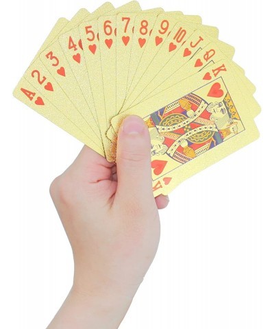 Deck of Gold Playing Cards Waterproof Plastic Poker Cards for Family Game Party Gifts (Gold- Pound) $15.45 Card Games