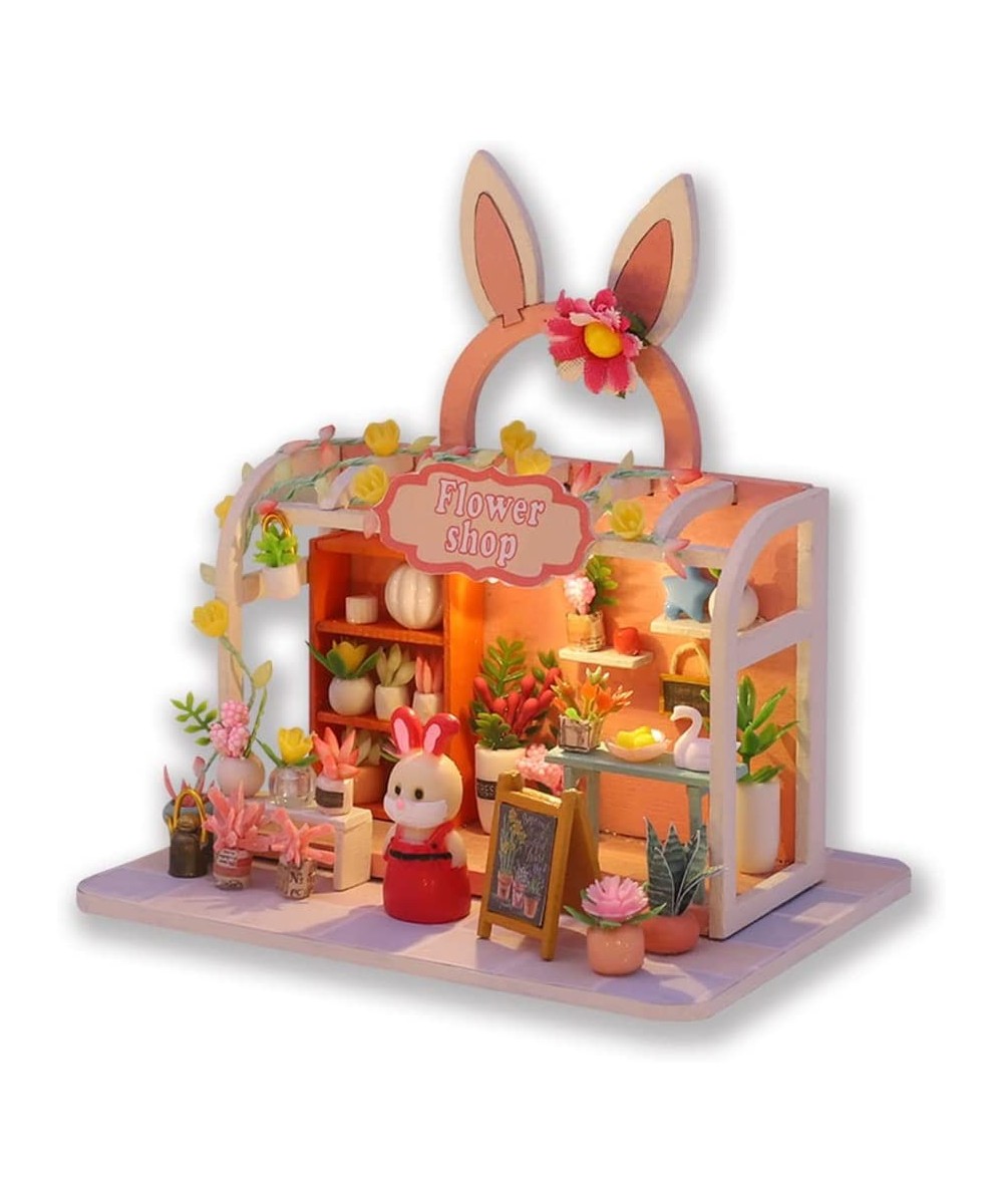 DIY Miniature Dollhouse kit Wooden Miniature Flower Shop kit buildable Dollhouse for Adults or Teens(Rabbit Florist) $42.19 D...