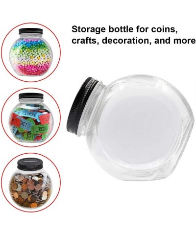 Clear Glass Piggy Bank with Black Slotted Lid Well Sized Coin Bank Two Placement Methods Money Tip Coin Jar for Adults Teens ...