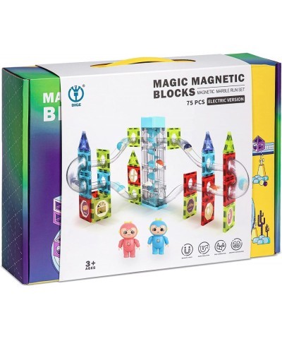 Magnetic Tiles 75pcs Pipe Magnetic Blocks for Toddlers 3D Magnetic Building Blocks Set for Kids STEM Educational Preschool Ma...