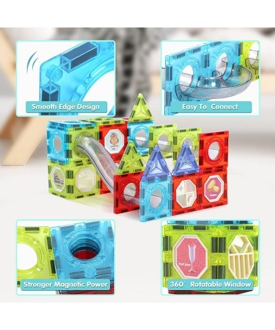 Magnetic Tiles 75pcs Pipe Magnetic Blocks for Toddlers 3D Magnetic Building Blocks Set for Kids STEM Educational Preschool Ma...