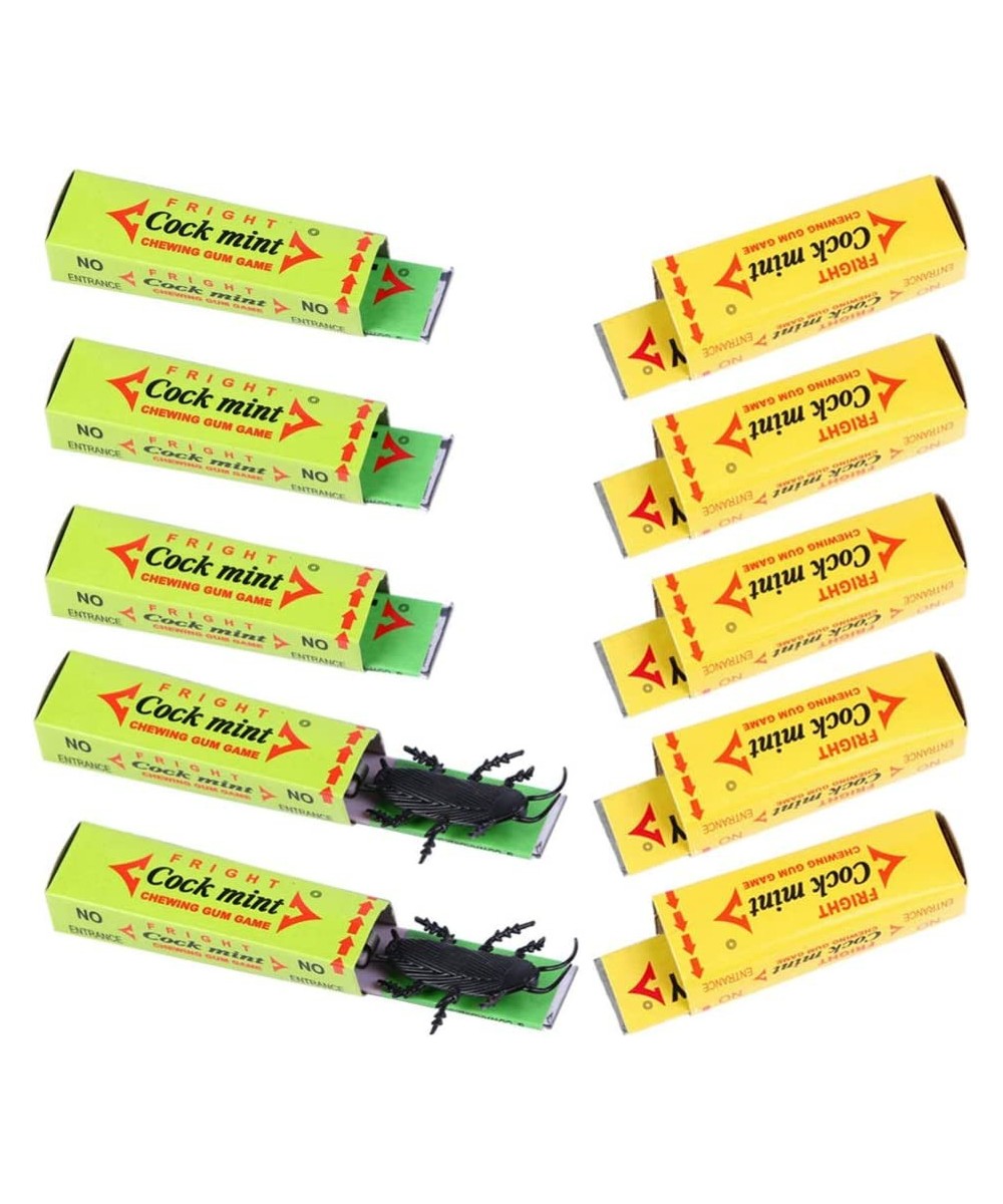 10pcs Chewing Gum Cockroach Halloween Cockroach Joke Toys Gum Prank Prop for Halloween Fool's Day Party Favors (Random Color)...