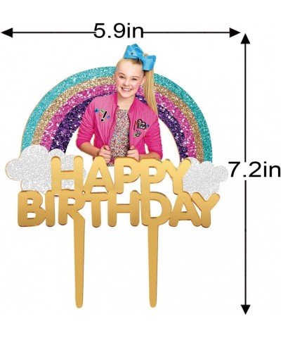 Acrylic JoJo Siwa Happy Birthday Cake Topper JoJo Rainbow Cake Topper for Girls Birthday Party Decoration Supplies $23.58 Kid...