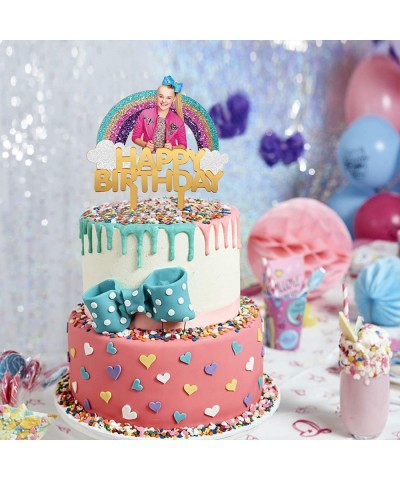 Acrylic JoJo Siwa Happy Birthday Cake Topper JoJo Rainbow Cake Topper for Girls Birthday Party Decoration Supplies $23.58 Kid...