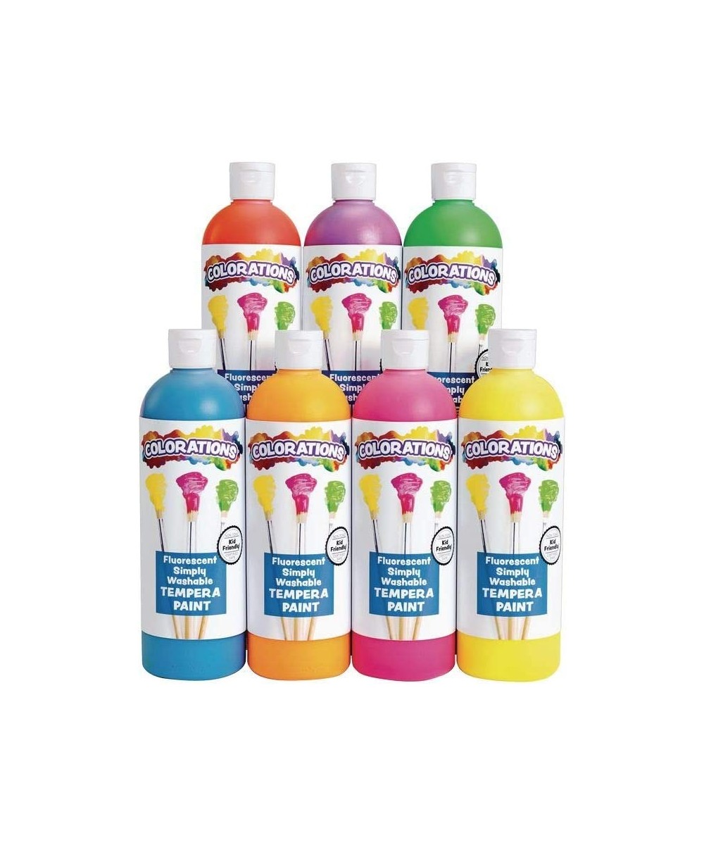 Washable Tempera Paint Set of 7 16 fl oz Set of 7 Neon Neon Non Toxic Vibrant Bold Bright Kids Paint Craft Hobby Fun Art Supp...