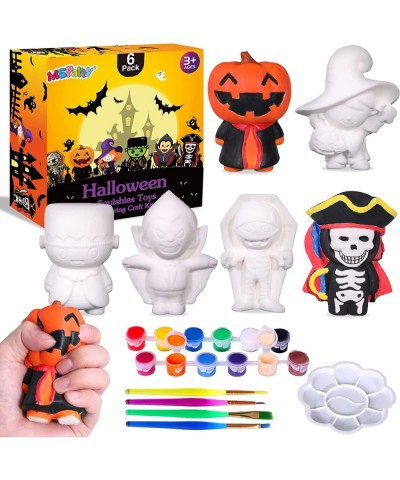 Halloween Crafts 6 Packs Coloring Halloween Squishies Toys Soft Slow Rising Squishy Toys for Kids Halloween Painting Crafts P...