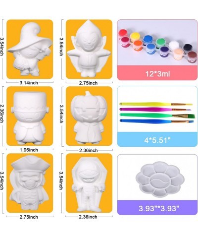 Halloween Crafts 6 Packs Coloring Halloween Squishies Toys Soft Slow Rising Squishy Toys for Kids Halloween Painting Crafts P...