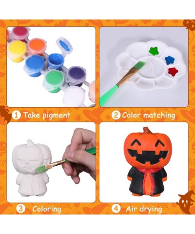 Halloween Crafts 6 Packs Coloring Halloween Squishies Toys Soft Slow Rising Squishy Toys for Kids Halloween Painting Crafts P...