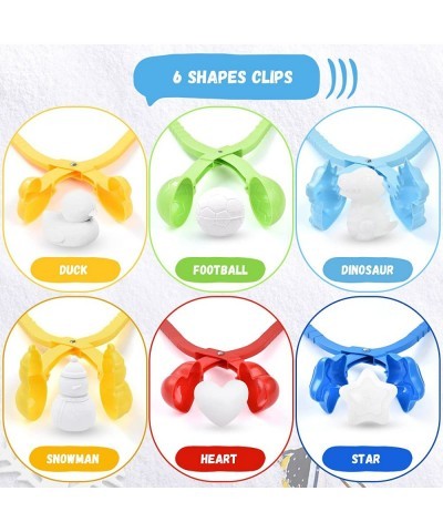 15Pcs Snowball Maker Snow Kits for Kids Snow Toys Penguin Duck Heart Snowman Snow Ball Shapes Snowball Maker Tool Clip with H...