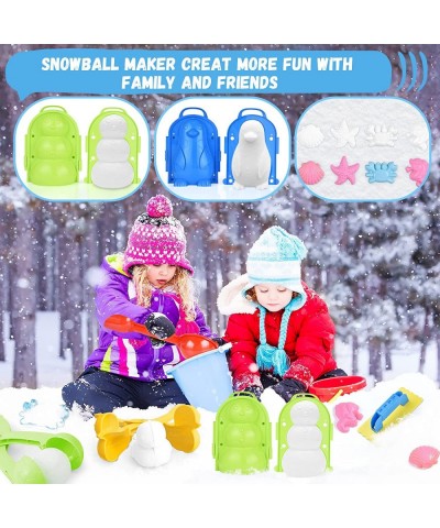 15Pcs Snowball Maker Snow Kits for Kids Snow Toys Penguin Duck Heart Snowman Snow Ball Shapes Snowball Maker Tool Clip with H...