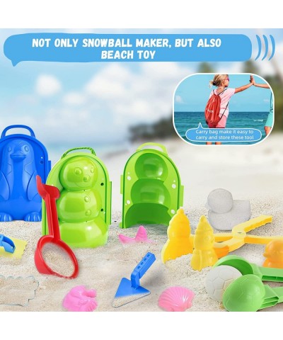 15Pcs Snowball Maker Snow Kits for Kids Snow Toys Penguin Duck Heart Snowman Snow Ball Shapes Snowball Maker Tool Clip with H...