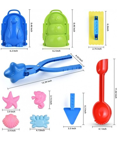 15Pcs Snowball Maker Snow Kits for Kids Snow Toys Penguin Duck Heart Snowman Snow Ball Shapes Snowball Maker Tool Clip with H...