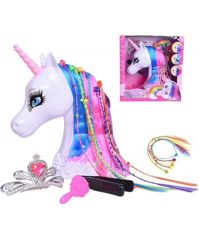 10.5 Inch Unicorn Styling Head Unicorn Toys for Girls Unicorn Head Styling Doll with Rainbow Hair Extensions Unicorn Doll Hea...