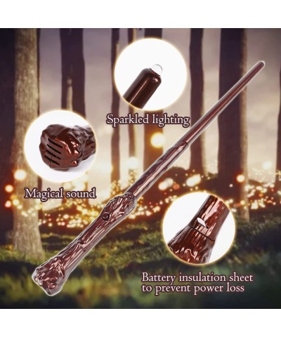 Light Up Magic Wand for Kids Sound Wizard Witch Illuminating Toy Brown Green $23.79 Magic Kits & Accessories