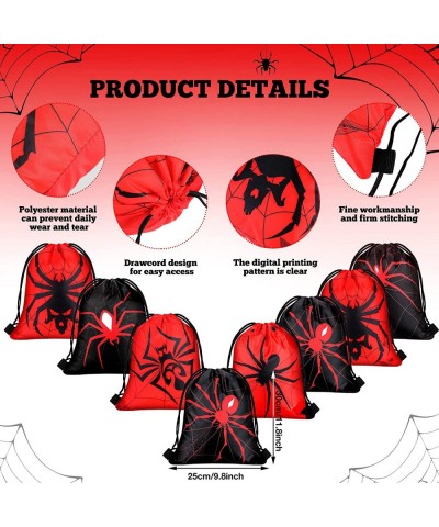 32 Pieces Spider Web Birthday Party Decoration Set Spider Web Drawstring Bags Funny Travel Sack Backpack Rubber Bracelets Wri...