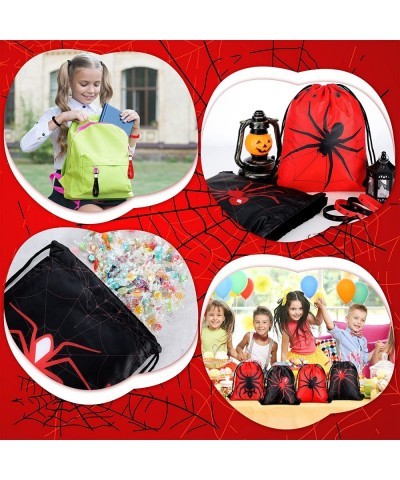 32 Pieces Spider Web Birthday Party Decoration Set Spider Web Drawstring Bags Funny Travel Sack Backpack Rubber Bracelets Wri...