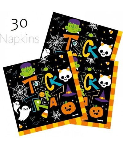 Serves 30 Complete Party Pack Cute Halloween Monsters and Ghosts 9" Dinner Paper Plates 7" Dessert Paper Plates 9 oz Cups 3 P...