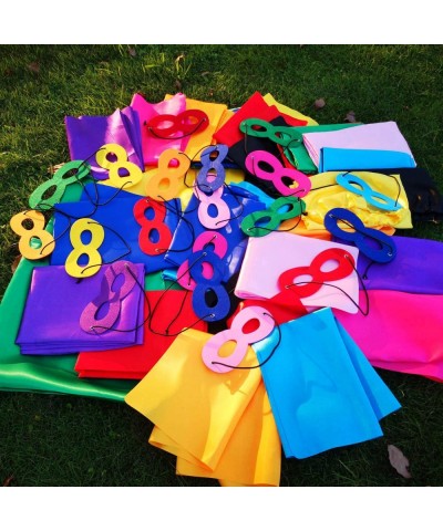 Kids Superhero Capes and Masks 20 Sets Pack with Large Stickers - Superhero Themed Birthday Party Capes $65.64 Kids' Costumes