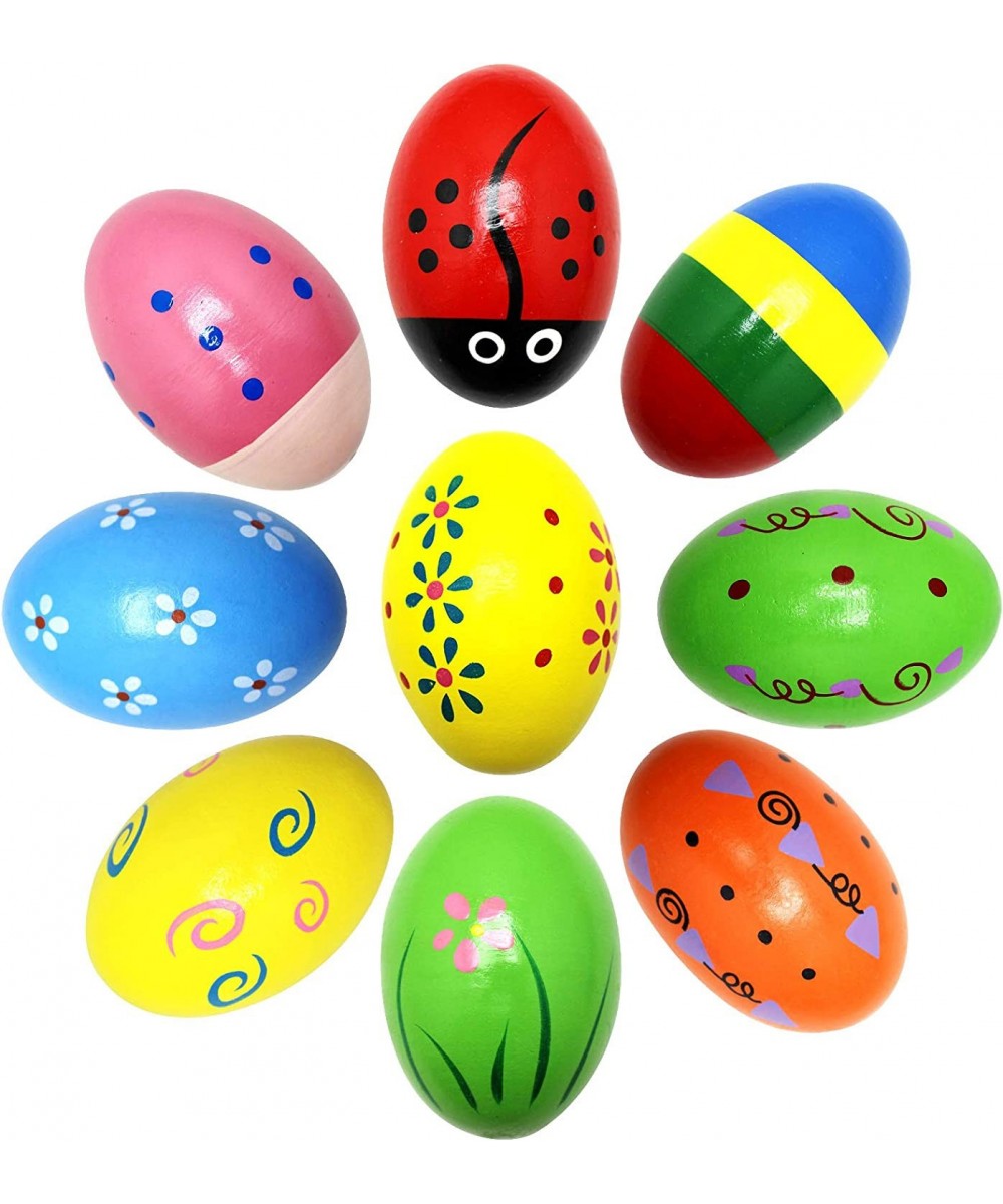 9Pcs Wooden Baby Easter Eggs Shakers Musical Instruments Easter Eggs for Baby Kids Easter Party Favor Supplies $24.09 Kids' M...