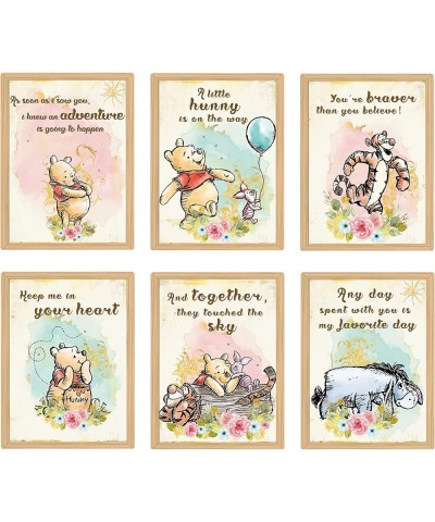 Vintage Winnie Wall Decor The Pooh Prints - Set Of 6 8 x 10 Inch For Pooh Bear Baby Shower Decorations Nursery Art Birthday C...