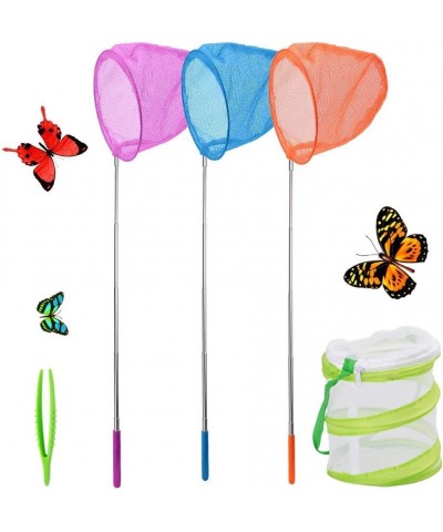 Telescopic Butterfly Nets for Kids 3 Packs Outdoor Explorer Catching Kits Including Catching Nets/ Insect Mesh Cage/ Tweezer ...