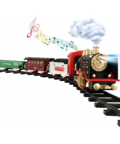 Train Set - Electric Train Toys for Kids with Steam Locomotive Engine Carriage Cargo Car and Tracks Battery Powered Toy Train...