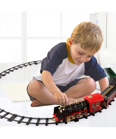 Train Set - Electric Train Toys for Kids with Steam Locomotive Engine Carriage Cargo Car and Tracks Battery Powered Toy Train...