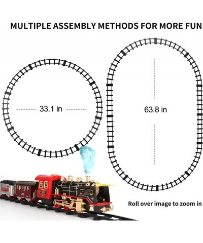 Train Set - Electric Train Toys for Kids with Steam Locomotive Engine Carriage Cargo Car and Tracks Battery Powered Toy Train...