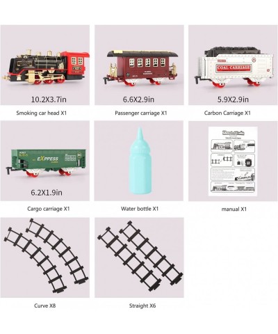 Train Set - Electric Train Toys for Kids with Steam Locomotive Engine Carriage Cargo Car and Tracks Battery Powered Toy Train...